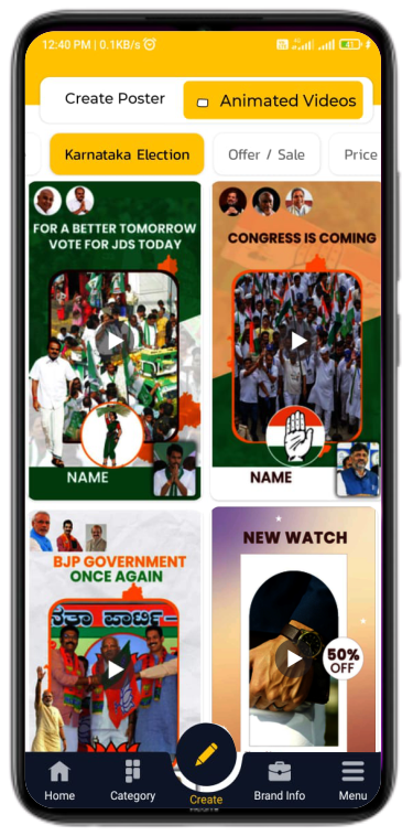 Animated Karnataka Elections Video Content.
